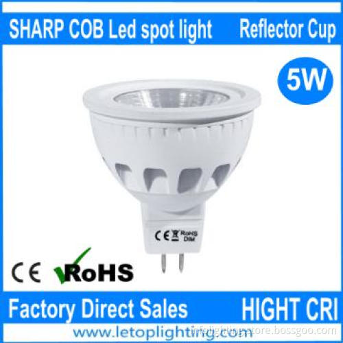 Reflector CRI 88Ra MR16 5W Sharp cob led spot light